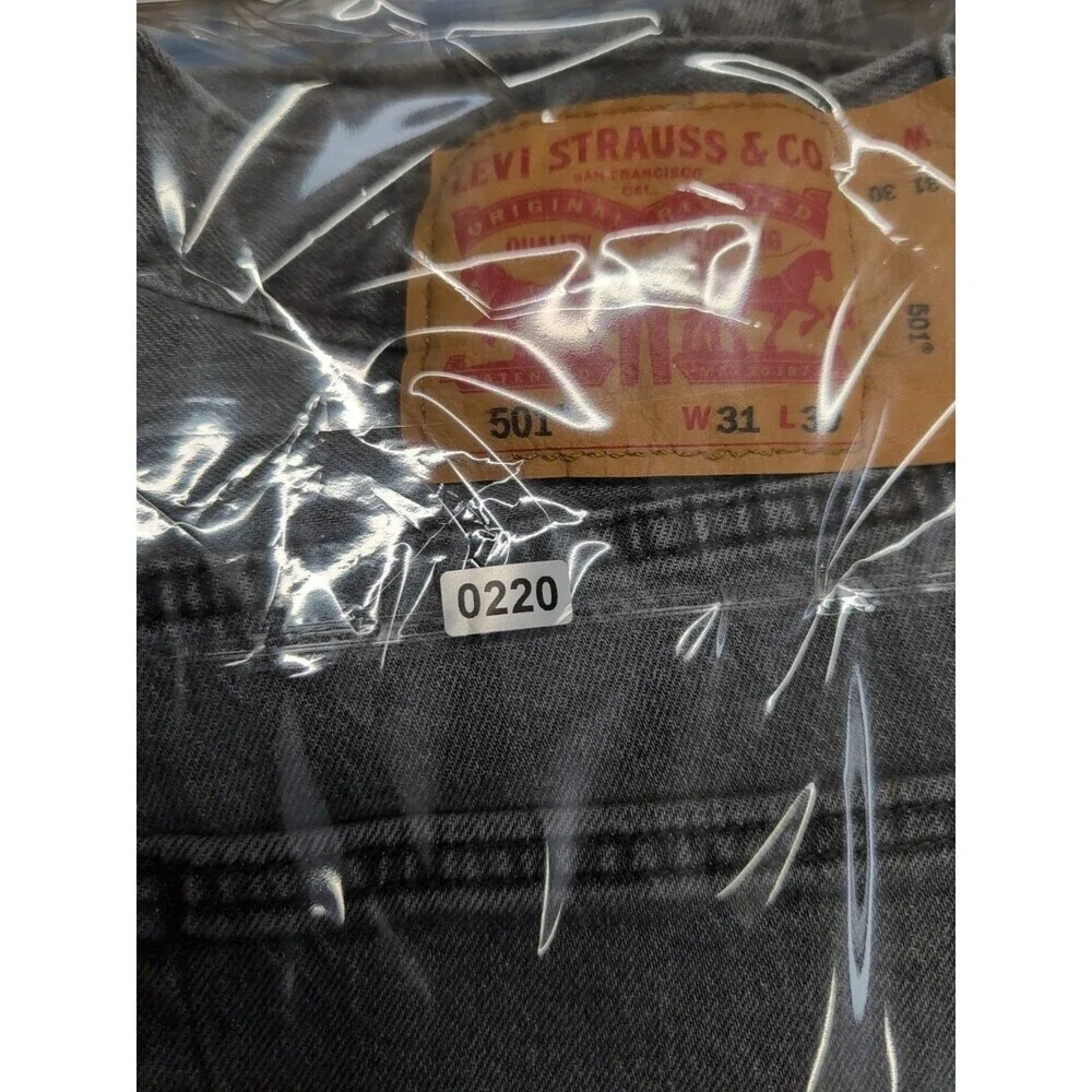 Levi's 501 Button Fly Red Tab Jeans Men's 31x30 Gray Wash Denim Cotton